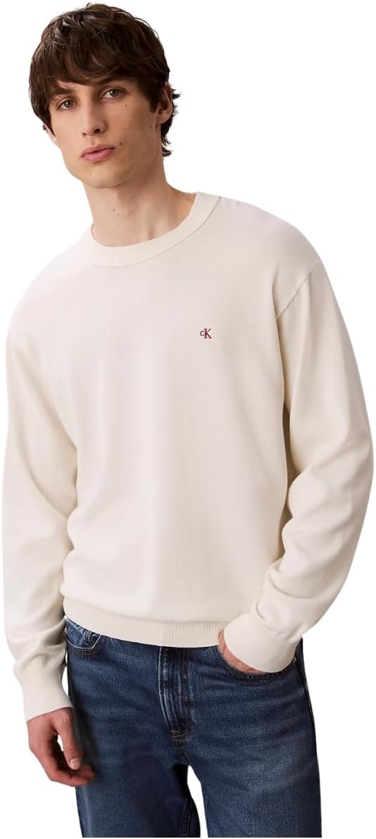 mens Ls Ez Cotton Crewnk Sweater 12gg Lv04rc309g Sweaters - Tofu