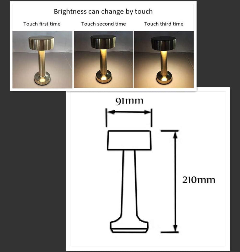 Modern Cordless Table Lamp Stylish LED Lighting with Rechargeable Battery, Touch Control, and Adjustable Brightness for Home, Office, and Outdoor Use