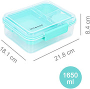3/4/5 Compartment Convertible Bento Lunch Box with Gravy Bowl, Green