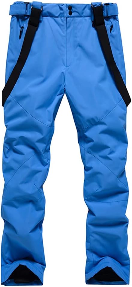 YEEFINE Men's Waterproof Snow Pants Insulated Outdoor Ski Pants Winter Warm Detachable Suspender Snowboard Bibs