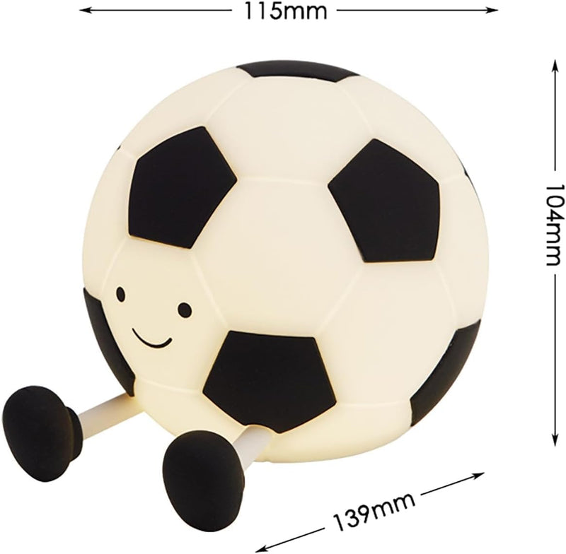 Football Night Light, Cartoon Football Lamp Squishy Silicone Nursery Night Light, 3 Level Dimmable Rechargeable Bedside Touch Lamp Nightlight, for Kids Bedroom, Office Decor Energy Class E