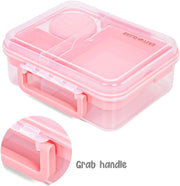 3/4/5 Compartment Convertible Bento Lunch Box with Gravy Bowl, Pink