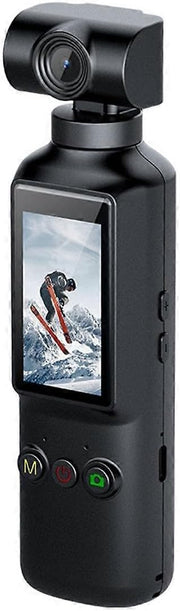 4K Pocket Sports Camera with WiFi & Touch Screen 270 Rotating Vlogging Cam, Time Lapse, Loop Recording, Built-in Mic & Speaker, 128GB TF Card Support Handheld Mini Video Camera for Travel & Vlog