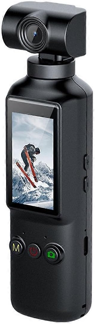 4K Pocket Sports Camera with WiFi & Touch Screen 270 Rotating Vlogging Cam, Time Lapse, Loop Recording, Built-in Mic & Speaker, 128GB TF Card Support Handheld Mini Video Camera for Travel & Vlog