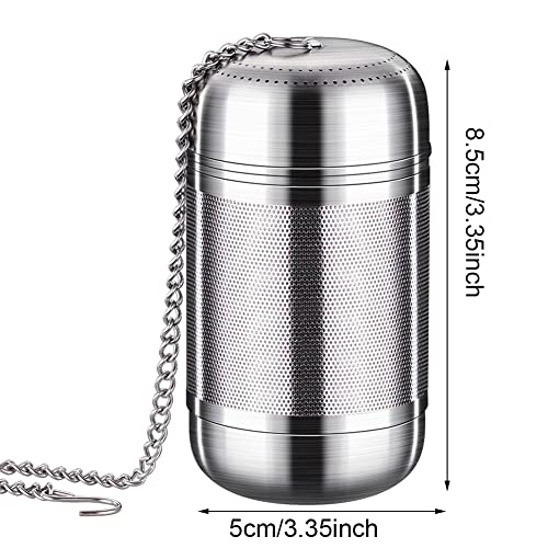 KLOP256 Tea Strainer, Reusable Stainless Steel Tea Infuser, Herbal Teapot with Lid Chain Hook, Mesh Tea Filter for Loose Leaves, Herbal Tea, Cups, Teapots, Spices (Size: 5 x 8.5 cm)