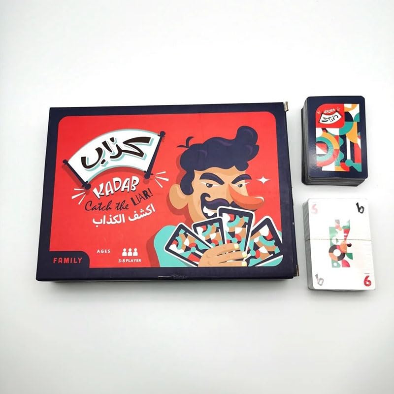 Kadab,Catch The Liar, Exciting Arabic Family Board Game, Strategic Gameplay, Emotional Intelligence, Bilingual Fun, Quality Components & Educational Value, 3-8 Players, Ages 8+,