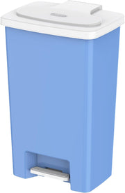 Cosmoplast 44L Step-On Waste Bin With Pedal, Pearl Silver - 44 Liters Sky Blue