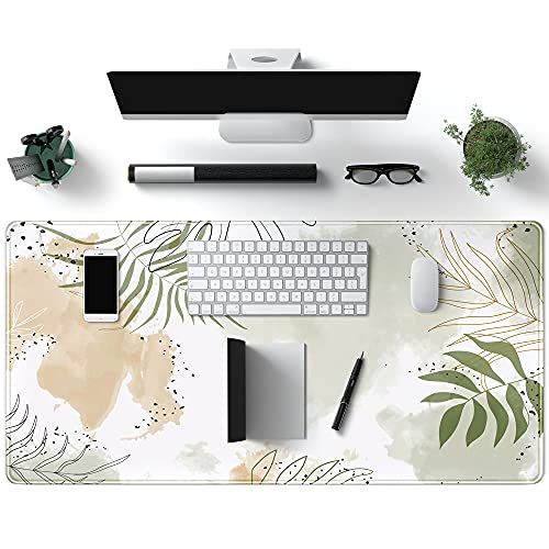 Keyboard mat Kawaii Mousepad Matcha Green Plant Abstract Accessories Desk pad Mouse mat Desk mat for Desktop Gamer Girl Accessories Office Accessories for Women Pink Desk Organizer Large Gaming Pads …
