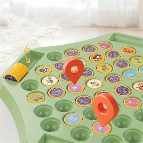 Flip Chess Memory, Flip Chess Memory Board Game, 4 Player Flip Chess Memory Game, Fruit Flip Chess Memory, Animal Flip Chess Memory Chess Game For Kindergarten Gathering Activity (Fruit)