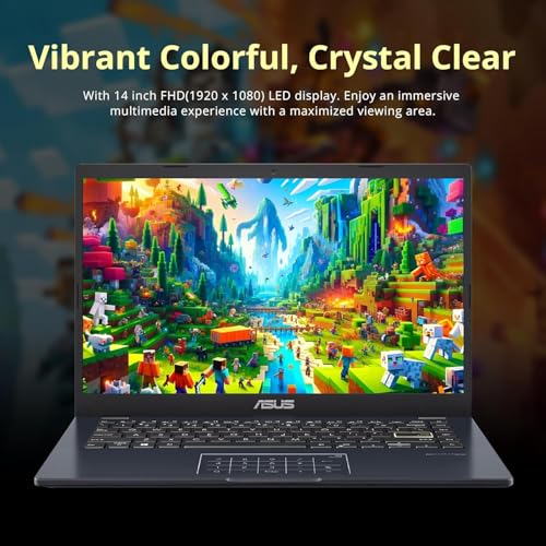 ASUS 14" Laptop for Business and Students, 14" FHD Display, Intel Celeron N4500, 1 Year Microsoft 365, 4GB Memory, 64GB eMMC, NumberPad, Webcam, HDMI, WiFi, Windows