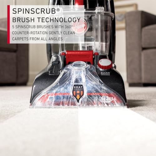 Hoover Carpet & Floor Cleaner Power Scrub Elite with Quick dry and Spin Scrub technology 1200W (Black & Red) CWGDH012