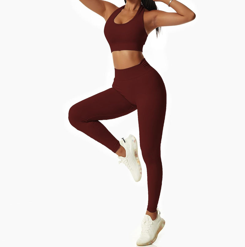 Vertvie Halterneck Sports Bra Backless Fitness Bustier Women's Padded Push Up Bra Without Underwire Sports Bra Top Yoga Bra Medium Support Workout