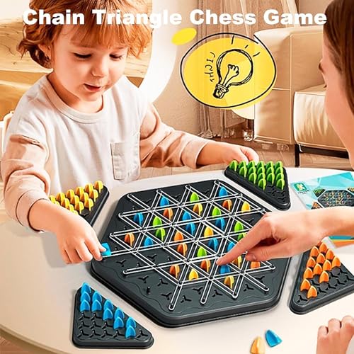 TSWCBYYLB Chain Triangle Chess Game, 2 to 4 Players, Family Night Board Games for Kids and Adults