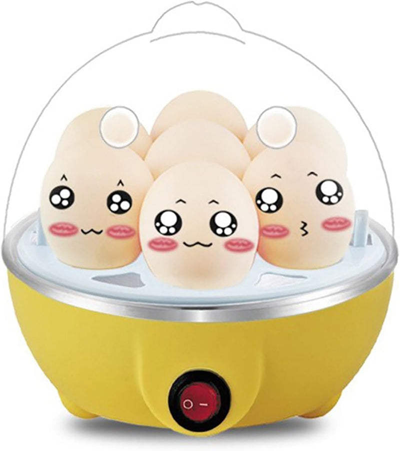 Multifunctional Egg Boiler, Household Egg Cooker, Steam Surround/fast Heating, Anti-dry heating prevention, Suitable for Steaming Eggs, Buns, Corn And Sweet Potatoes,three,Yellow