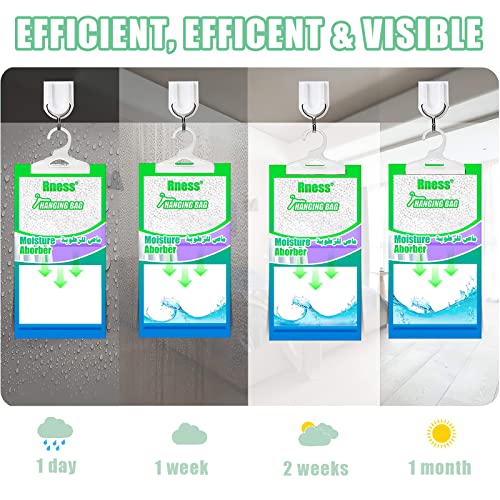 Rness Moisture Absorber Hanging Bag, Moisture Removers, Hanging Closet Dehumidifier Packages, 10 Pack Set