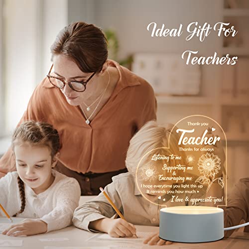 Afterprints Teacher Gifts - Engraved Night Light, Teacher Appreciation Gifts for Women on Teacher's Day Birthday Retirement Farewell Christmas, Thank You Gifts for Teachers from Student