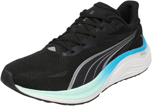 Electrify Nitro 4 mens Road Running Shoe - PUMA Black-Mint Melt-Speed Blue