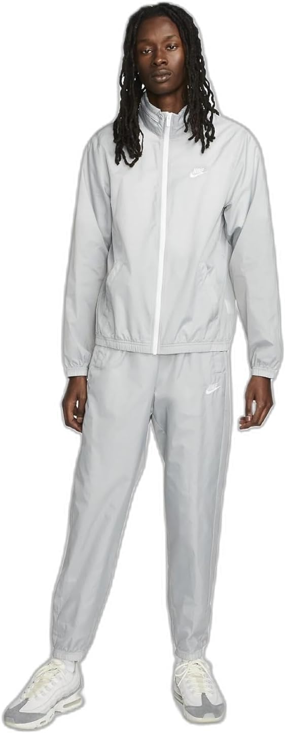 Mens M Nk Club Lnd Wvn Trk Suit Jacket - Lt Smoke Grey/White