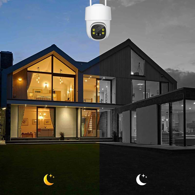 2NLF Solar-Powered Outdoor Security Camera with 4G LTE, 2K PTZ Wireless Outdoor Security Camera, Color Night Vision, PIR Motion Detection, 2-Way Audio, Cloud & TF Card Storage, IP66 Waterproof