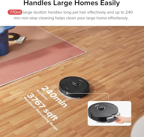 roborock Q5 Pro Robot Vacuum and Mop Combo, 5500Pa Suction, DuoRoller Brush, LiDAR Navigation, Robotic Vacuum Cleaner with 240 min Runtime, Smart No-Go Zone, Perfect for Pet Hair