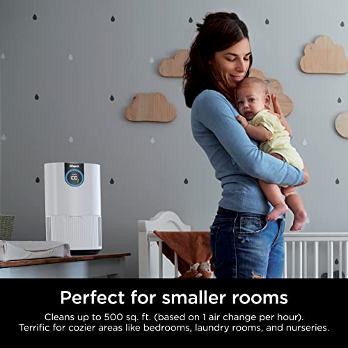 Shark HP102PK2 Air Purifier Two Pack with True HEPA, Cleans up to 500 sq. ft. Captures 99.98% of particles, dust, allergens, smoke up to 0.1–0.2 microns, Odor Lock, White