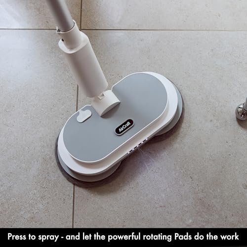 AirCraft Home PowerGlide City+ | Hard Floor Cleaner And Polisher | Good Housekeeping Institute Approved | Compact, Cordless and Rechargeable | With 8 Machine-Washable Microfibre Pads