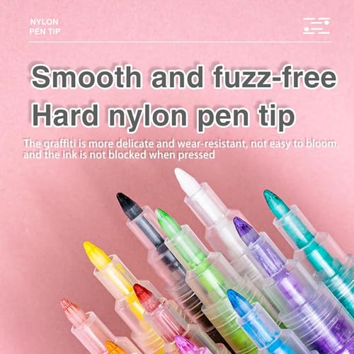 12 Colors Nail Art Pens Set, Nail Polish Pens, Graffiti Nail Dotting Tools, Acrylic Paint Pens, for Girls Women DIY Pedicure Traditional Nails Art, Nails Art Design, Manicure Nail Pens for Salon DIY