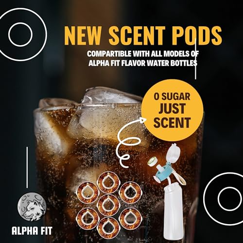 Alpha Fit Scent Water Bottle Pods 16 PIC Variety Pack, Air Up Water Bottle Flavor Pods, Air Up Pods, Watermelon, Coke, Peach (1 set of 16 pods (flavors up to 70 oz/2 L of water)