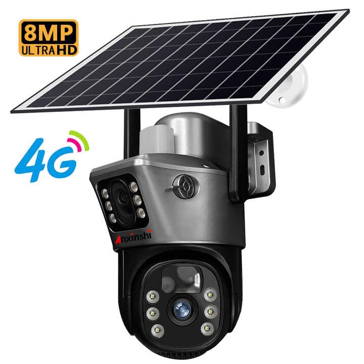 Solar Security Camera with PTZ, WiFi Outdoor Camera with LED Lights, Solar Panel Powered, 1080P