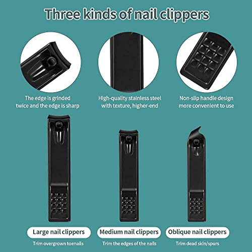 CBEI Nail Clippers Professional Manicure Set Nail Grooming Kit for Thick Nails Cuticle Remover Toe Nail Care Cutter Pedicure Kit Nail Clippers Portable Set Travel Tool Kit for Men Women