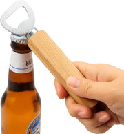 FITTO Wooden Bottle Opener - Portable Beer Bottle Opener for Drinks, Wooden Handle, Ideal for Home, Pub, Outdoor Use, Great Gift for Men