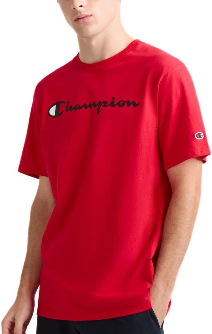 mens Classic Graphic Tee, Big C Logo T-Shirt - Scarlet Script