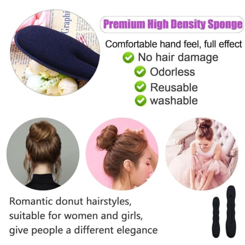 Amuer 4PCS Hair Bun Maker for Women Girls,Flexible Magic Hair Twister Easy Snap Roll Sponge Bun Donut Hair Maker,Lazy Hair Curler Bun Clip Ponytail Bun Maker Twister Hairstyle Styling Tool Accessories