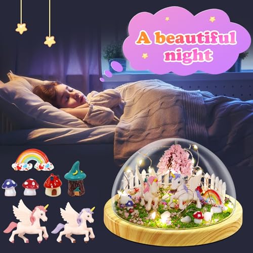 Unicorn DIY Night Light Kit, Creative Unicorn Magic Lamp Project USB Upgrade Edition Unicorn Toy Arts and Crafts Unicorn Lamp Kit for Girls, Gifts Magic Night Light Unicorn Toy for 4 5 6 7 8 9 10 Girl