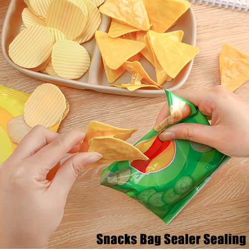 24 Pack Chip Clips Bag Clips Food Clips, Potato Corn Shaped Chip Funny Sealing Clips Snack Bag Sealer for Home Kitchen Food Storage (12 Round + 12 Triangular)
