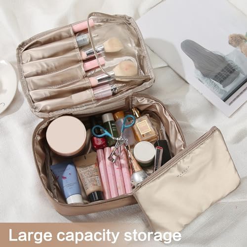 Queboom Travel Makeup Bag Cosmetic Bag Makeup Bag Toiletry bag for women and girls