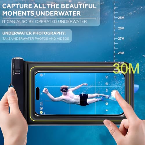 AMROAH 2 Pack IP68 Universal Waterproof Phone Pouch Bag for Cellphone, Dry Smartphone Beach Swimming Waterproof Phone Case for iPhone 16 15 14 13 12 11 Pro Max Plus Galaxy S24 S23 S22 Ultra Pixel