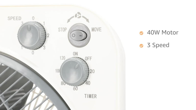 Black & Decker 40W Box Desk Fan 12 Inch Diameter, 3 Speeds Low/Medium/High And 5 Blade Design With Adjustable Portable/Travel Friendly Body To Direct Swing FB1220-B5 2 Years Warranty