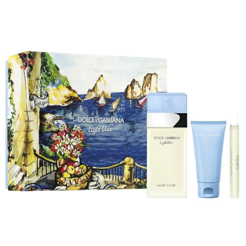 Dolce & Gabbana Light Blue (W) Set Edt 100Ml + Bc 50Ml + Edt 10Ml Transparent/Combination
