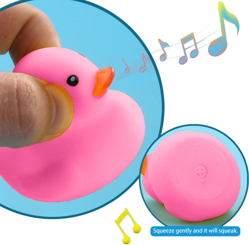 WAMSOLE 50PCS Super Mini Rubber Duck Bath Duck Toys for Toddlers Boys Girls,Squeak and Float Rubber Ducks in Bulk Baby Shower Duck Decorations Party Favors (1.6'')
