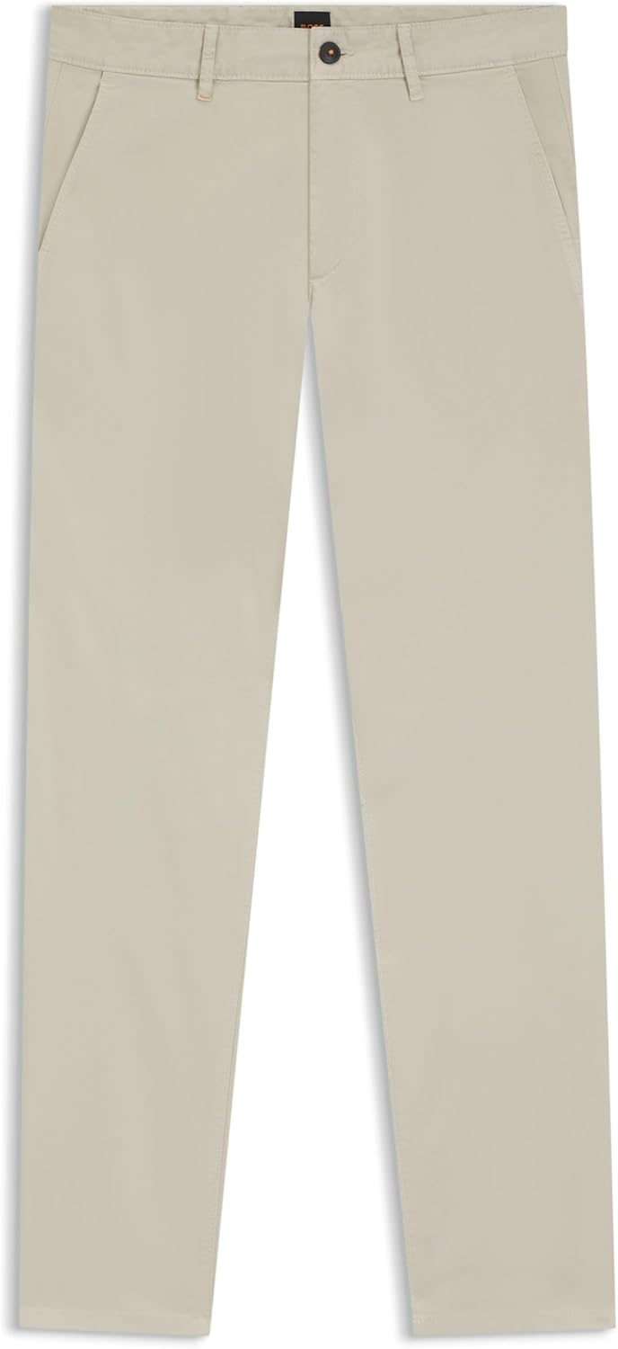 Men's Chino Slim Fit Chino Made of Elastic Cotton Satin - Light beige271.