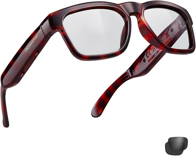 OhO sunshine OhO Bluetooth Sunglasses,Voice Control and Open Ear Style Smart Glasses Listen Music and Calls with Volume UP and Down,Bluetooth 5.0 Audio Glasses and IP44 Waterproof, unisex-adult
