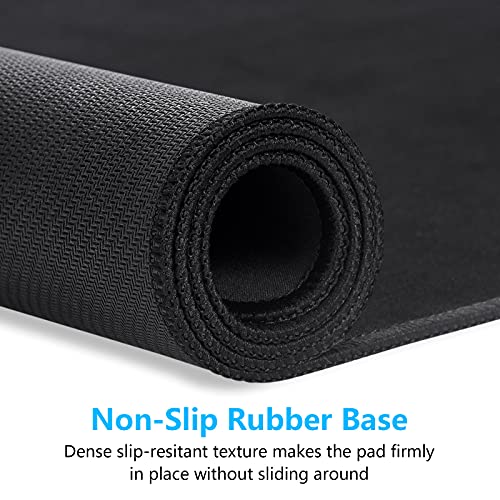 Dapesuom Large Mouse Pad, Extended Gaming Mouse Mat with Stitched Edges, Full Size Desk Mats with Non-Slip Base, Computer Big Desktop Keyboard Pad for Laptop, Office, 23.6 x 11.8 in, Jet Black