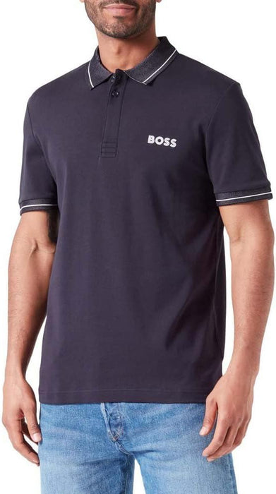BOSS Men's Paule 1 Slim-Fit Interlock Cotton Polo Shirt with Mesh Logo