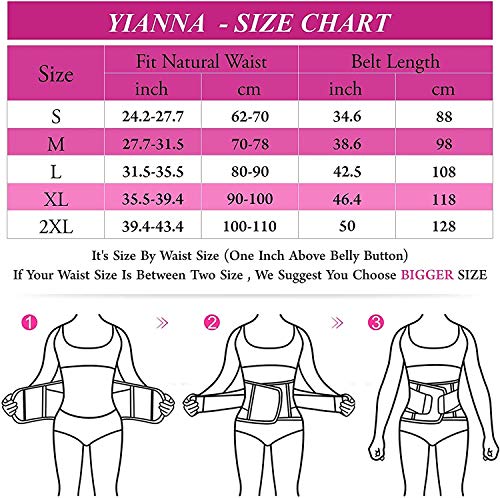 YIANNA Waist Trainer Belt for Women Waist Trimmer Weight Loss Workout Fitness Back Support Belts