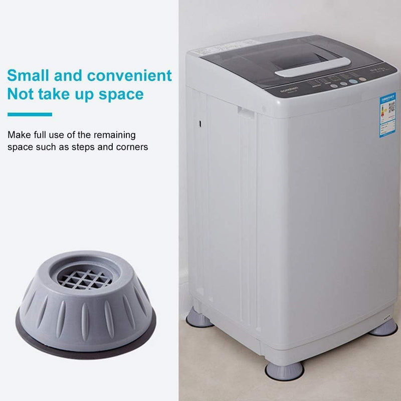 SAHENITEANA 4 Piece Shock and Noise Cancelling Washing Machine Support, Noise Reducing Anti Slip Anti Vibration Rubber Anti-Walk Dryer Washer Vibration Feet Pads,which Help Clear dust in The Base