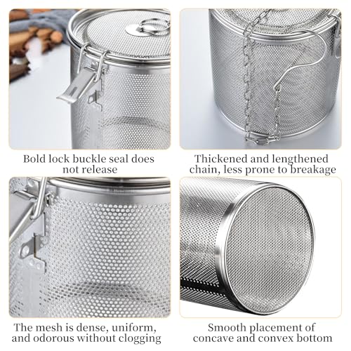 Tea Infuser, Stainless Steel Spice Seasoning Strainer,Filter Soup Seasoning Seperation Strainer,Extra Fine Mesh Spice Herbal Ball Cooking Tools With Chain for Brew Loose Leaf Tea and Spices & Seas