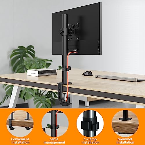 Pholiten Monitor Mount for 13-32 Inch Screens up to 10 kg, Adjustable Monitor Mount, Screen Mount Tilting, Swivelling, Swivelling, VESA 75 x 75 mm/100 x 100 mm