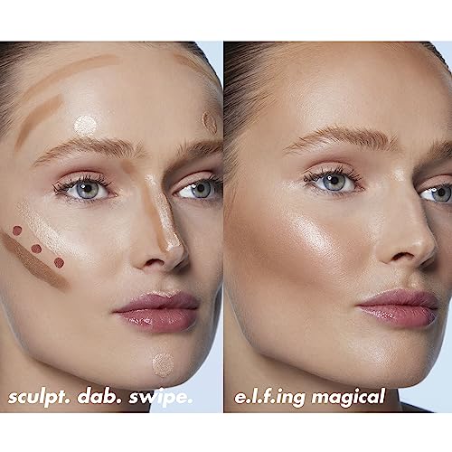 e.l.f. Halo Glow Contour Beauty Wand Liquid Contour Wand for a Naturally Shaped Look, Buildable Formula, Vegan & Cruelty Free, Light/Medium, 10 ml