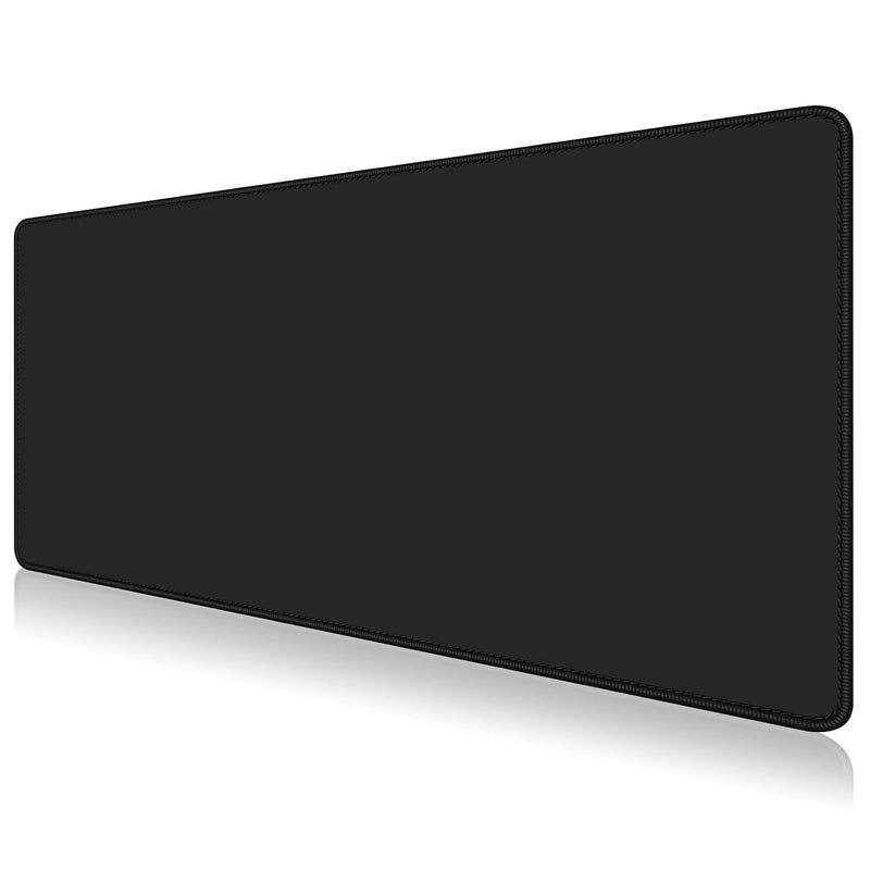 Dapesuom Large Mouse Pad, Extended Gaming Mouse Mat with Stitched Edges, Full Size Desk Mats with Non-Slip Base, Computer Big Desktop Keyboard Pad for Laptop, Office, 23.6 x 11.8 in, Jet Black